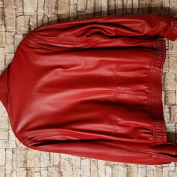 RICARD PELLS BARCELONA Men's Red 100%  Leather Jacket Made In Spain - Picture 3 of 16